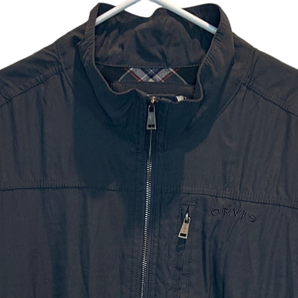 Orvis Classic Collection XXL Dark Gray Jacket Full Zip Plaid‎ Lined Men's Nylon